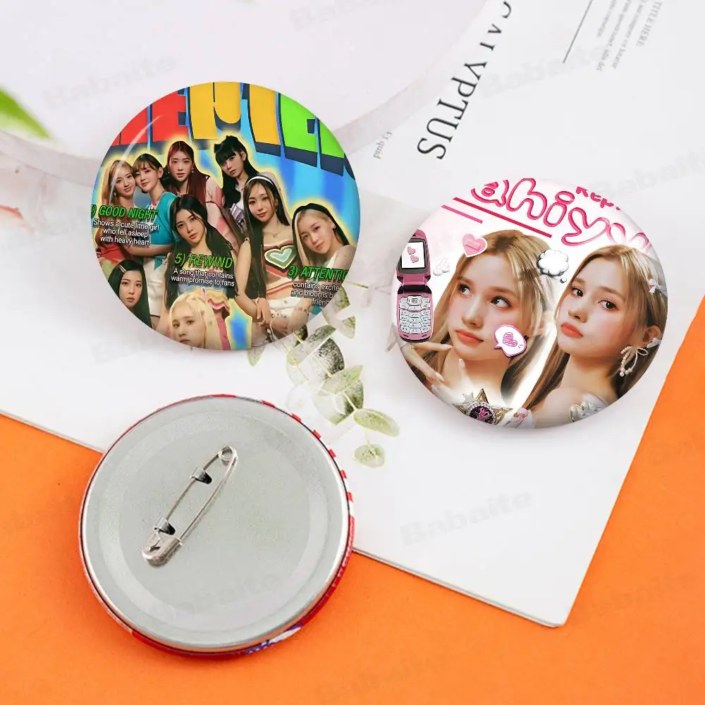 singing group Korea K-Kep1er Kpop Soft Button Pin Round Metal Badge Lapel Pin Parts Gift Friends Kid Jewelry