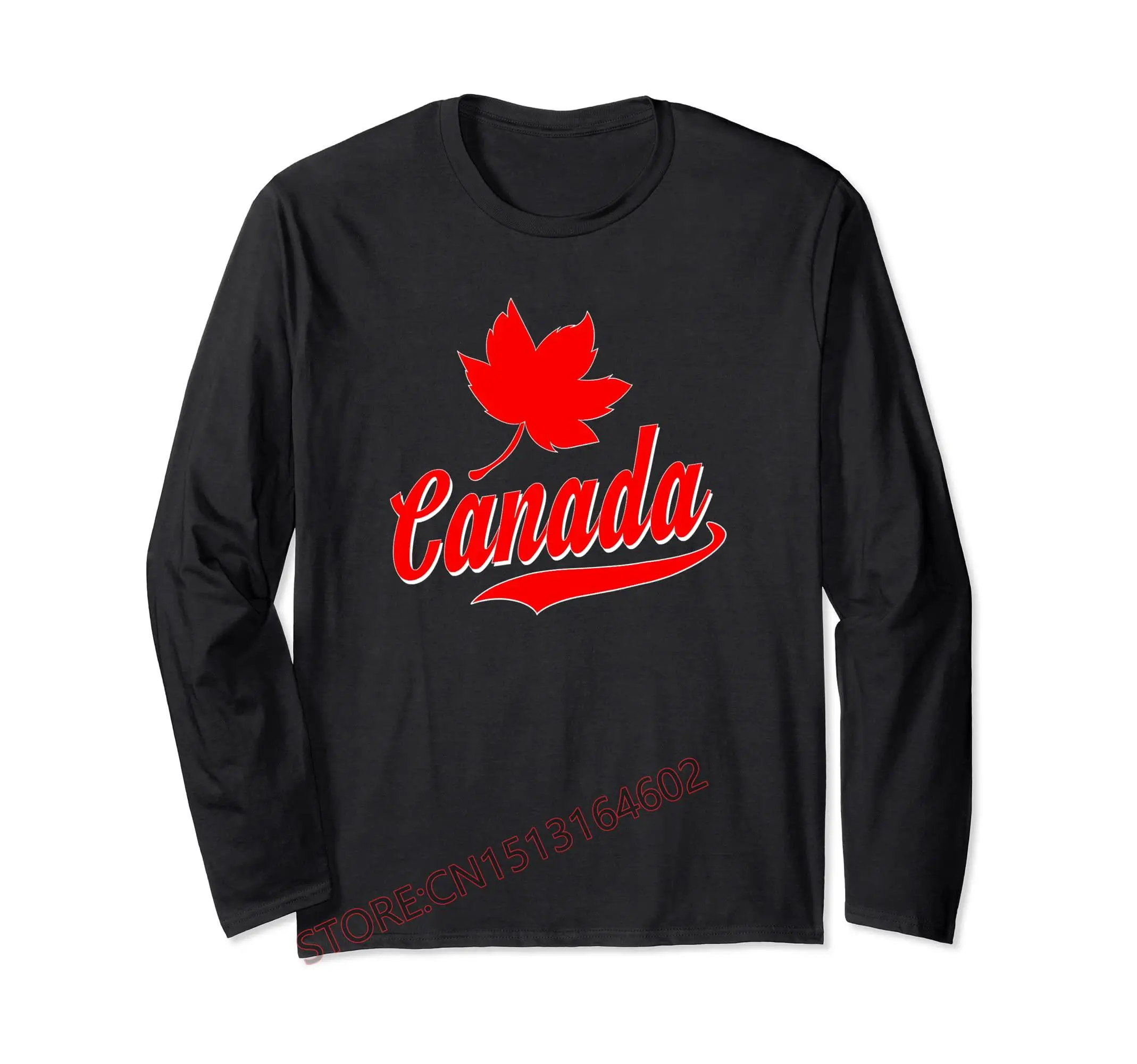 Pixel Canada Flag Leaf Canadian Pride Video Gamer Long Sleeve T Shirt Men Women Unisex T-Shirt LS Tops 100% Cotton Tees