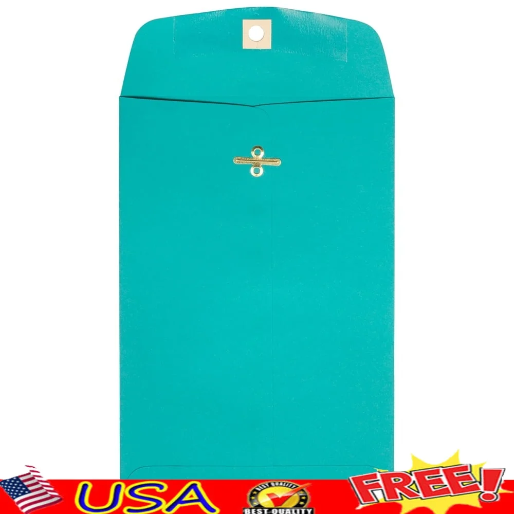 

Sea Blue Clasp Envelopes 6x9 Inches 25 Pack Recycled Paper Secure Closure Ideal Business Correspondence Invitations Documents