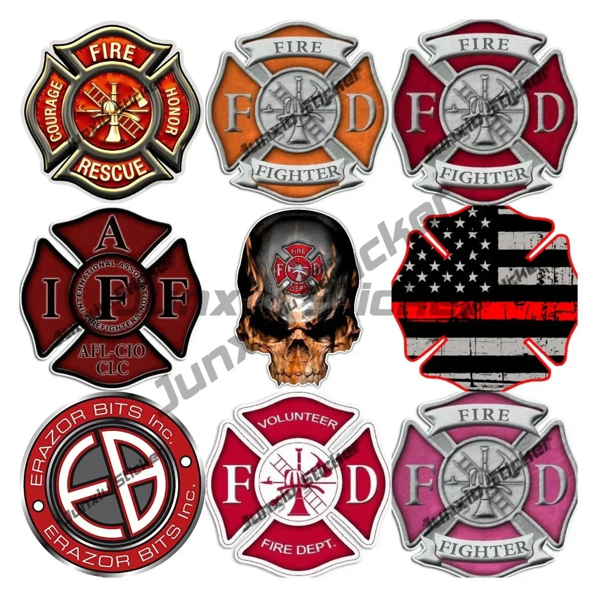 

Firefighter Dept Fire Honor Courage Sacrifice 343 Badge Premium Reflective Decal Firefighter Helmet or Window Sticker PVC Decal