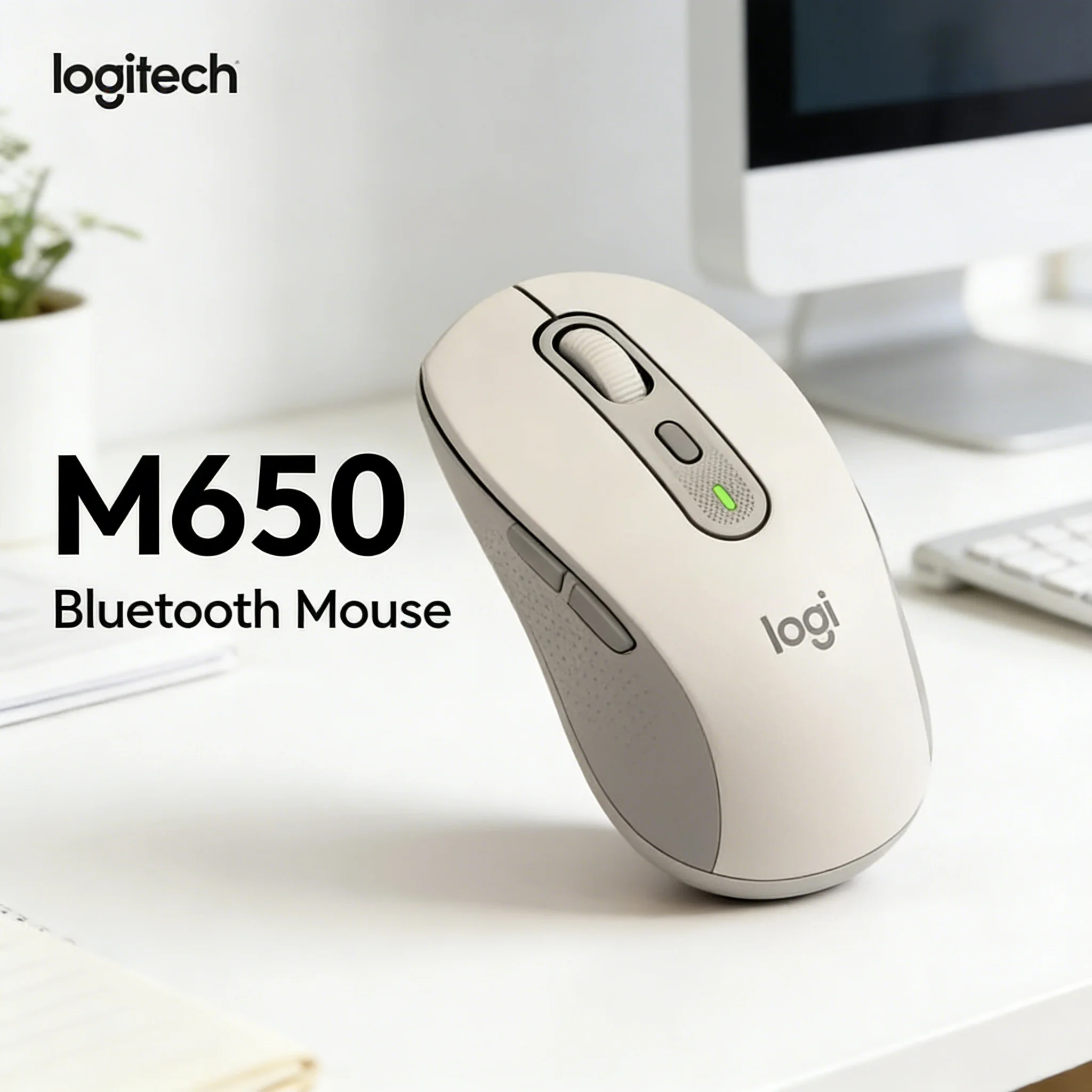 

Logitech Signature M650 Ergonomic Wireless Mouse with Soft Thumb Rest 90% Quieter Operation And Multi-Device Connectivity