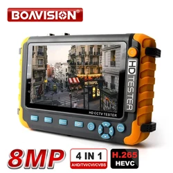 IV8W 8MP 4 in 1 AHD/CVI/TVI CVBS Security Camera Tester Monitor with HDMI VGA Input Audio RS485 PTZ control UTP Cable Tester