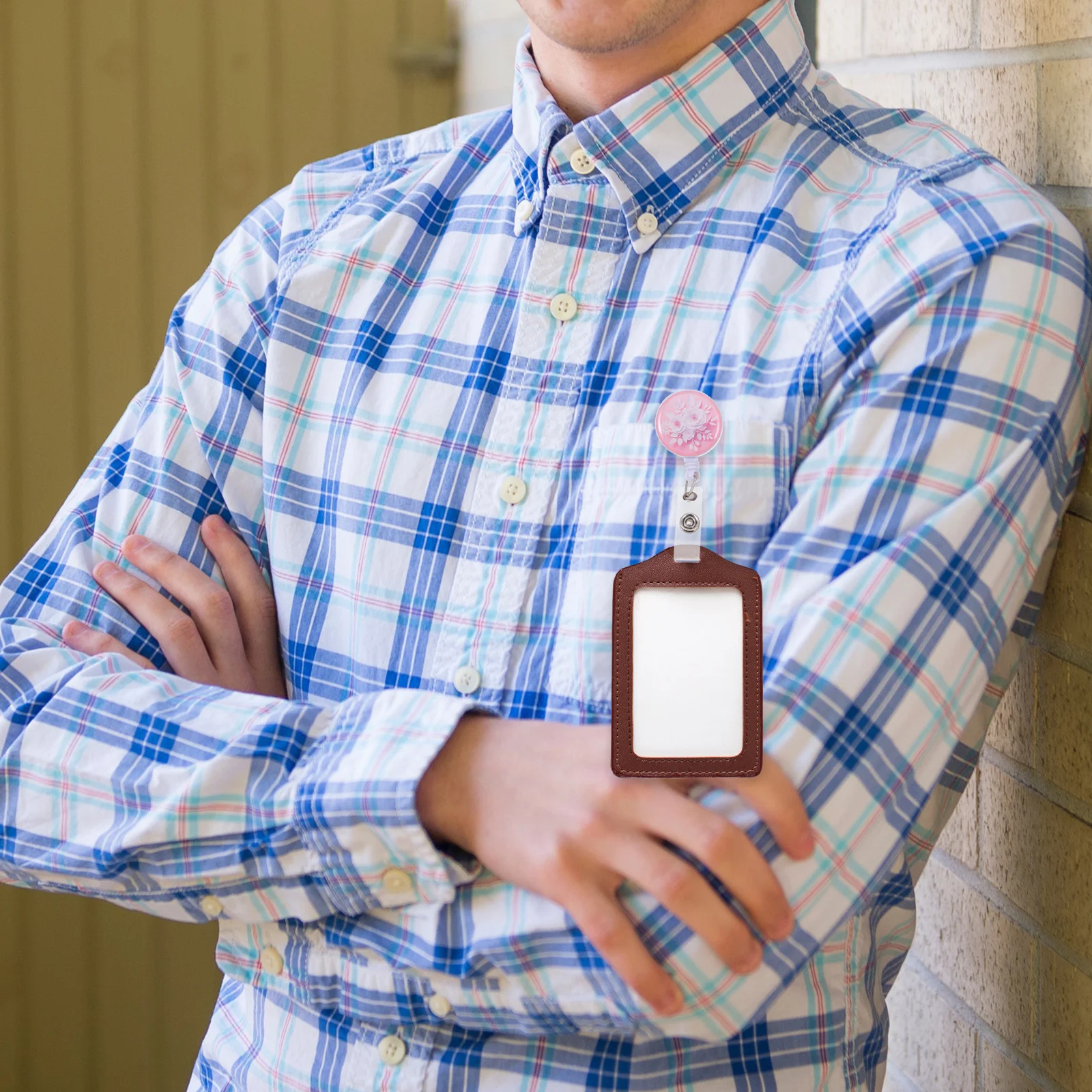 2 قطعة ثلاثية الأبعاد زهرة سهلة السحب شارة كليب قابل للسحب البلاستيك بطاقات الهوية حامل أبازيم العمل العالمي شارة اكسسوارات الاعتماد