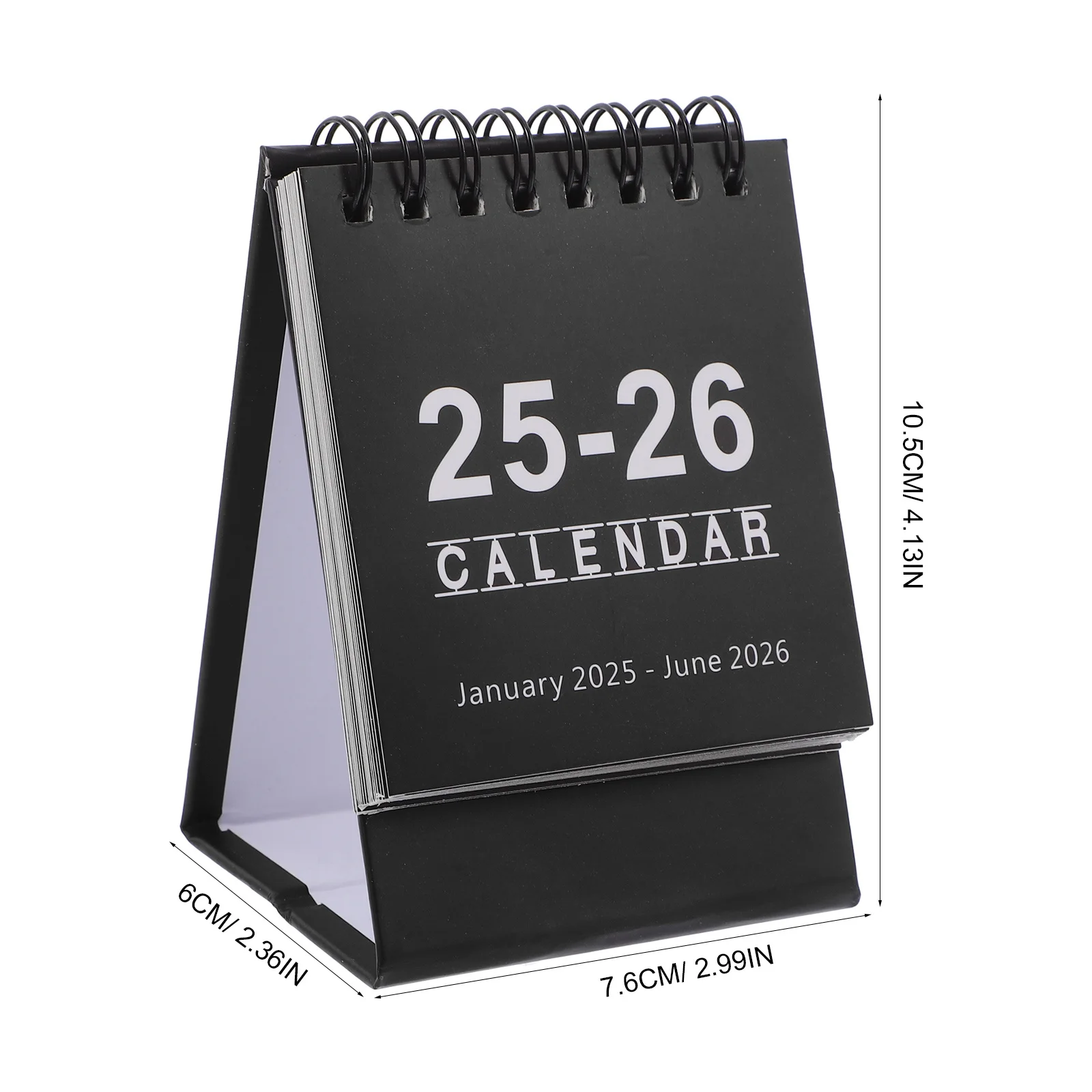 Mini Bureaukalender 2025-2026 Kleine Desktop Maandelijkse Flip Staande Spiraal Kalender Office Home Planner Stands voor Bureaukalenders