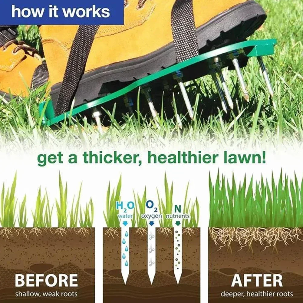 1 Pair 4.2cm Lawn Aerator Shoes Spike Shoes Aerator Tool Aeration Shoes for Epoxy Floor Yard Patio Garden Yard