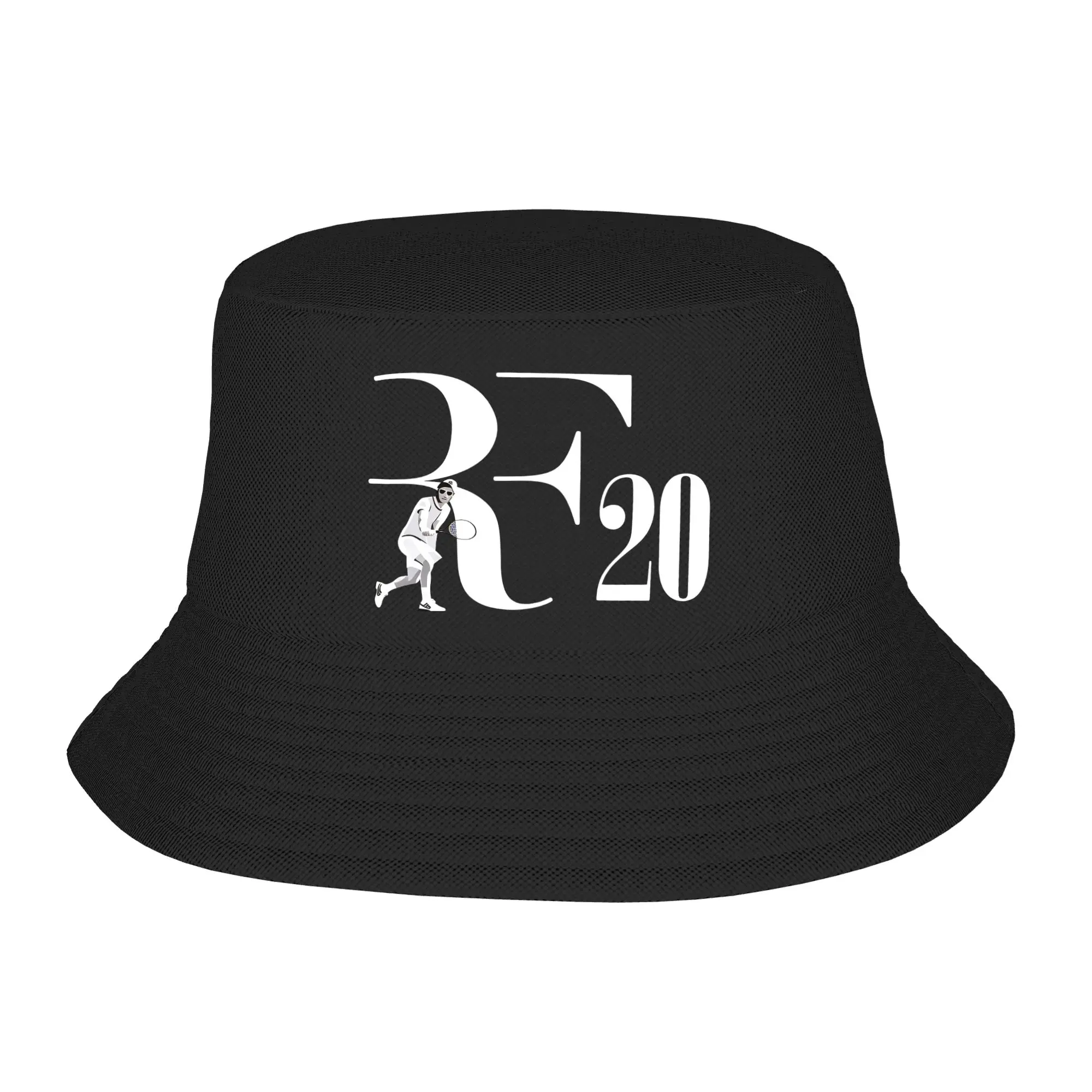 RF Roger Federer That Bucket Hat Harajuku Fischerkappen für Unisex, lässige Reisen, Wandern, Sonnenhüte, atmungsaktive Design-Kappe
