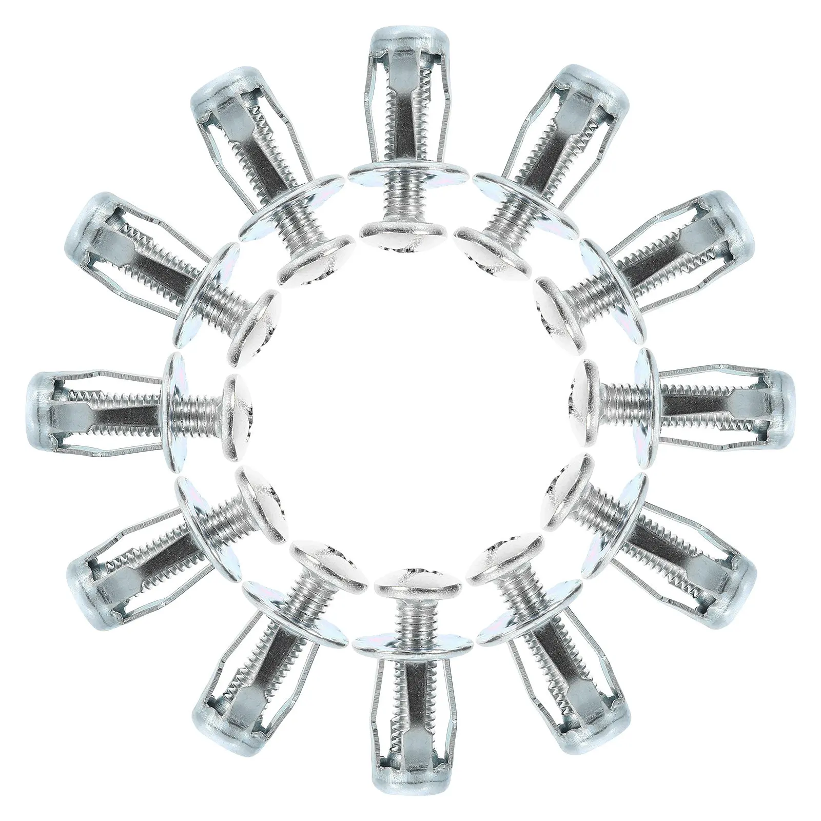 25Sets Nut Insert Galvanized Carbon Steel Petal Nuts Expansion Threaded Insert Set Reliable Fixings for Metal Plastic Wood