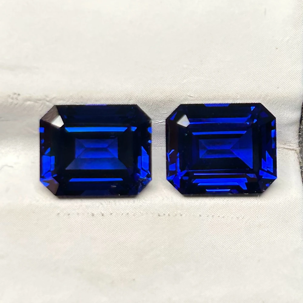 Meisidian Octagon Cut Loose Gemstone 3X5-13X18mm Lab-Created Pigeon's Blood Red Ruby Royal Blue Sapphire Synthetic