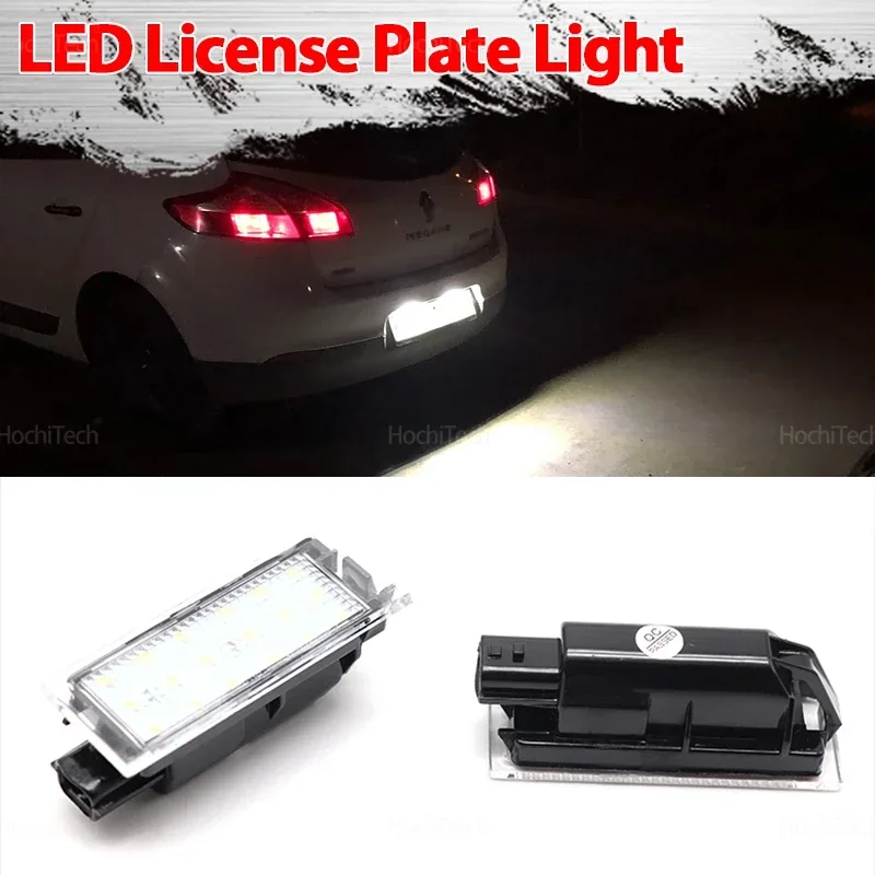 For Renault Megane 3 Clio Laguna 2 Megane 3 Twingo Master Vel Satis DC12V LED License Number Plate Light Lamp LED White