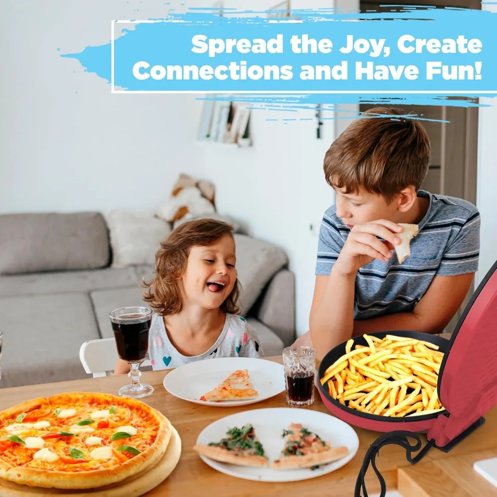 피자 메이커 12인치 피자 기계, 새로 개선된 쿨 터치 핸들 붙지 않는 플레이트 피자 오븐 및 CalzoneMaker, 전기