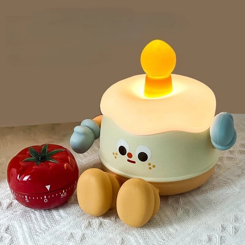 誕生日ケーキシリコンナイトライト暖かい光デスクトップ装飾ライト誕生日パーティー雰囲気ライトギフト寝室リビングルーム