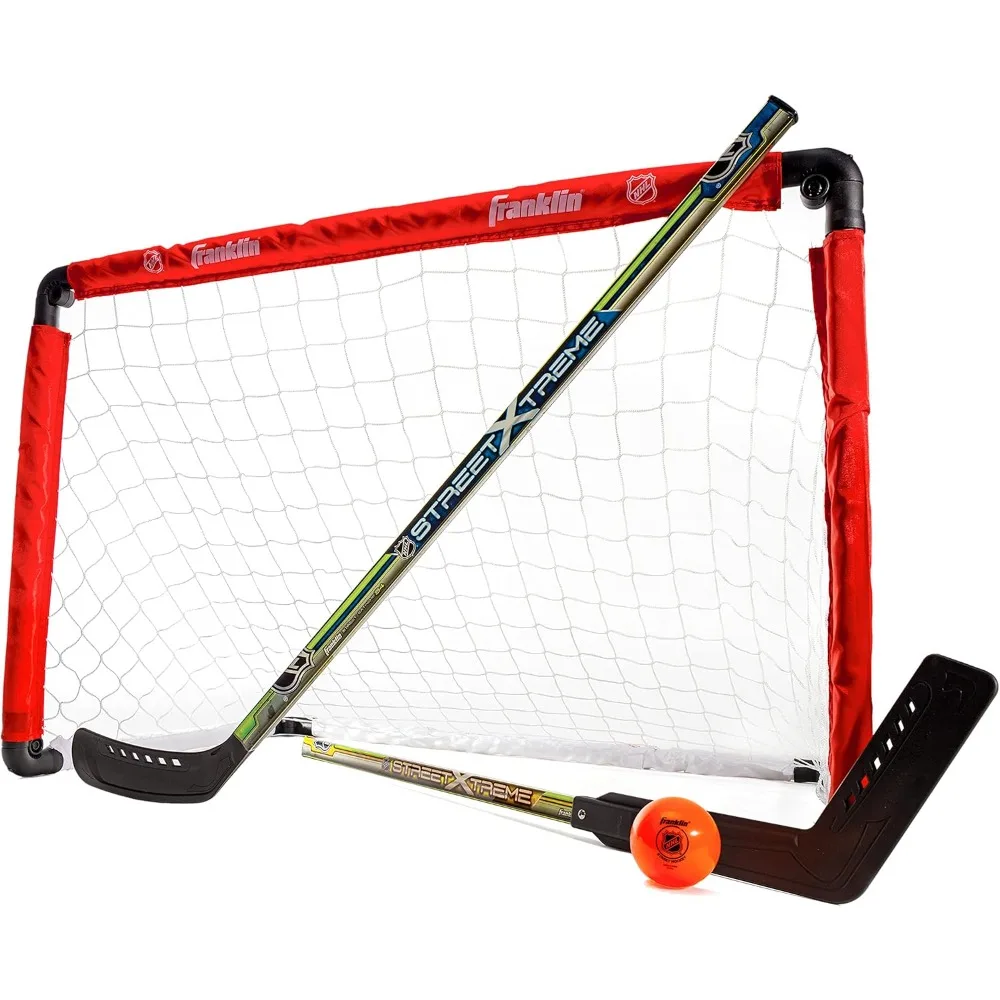 

36" NHL Hockey Goal with 2 Sticks - Youth Hockey Goal and Stick Set - Official NHL Product