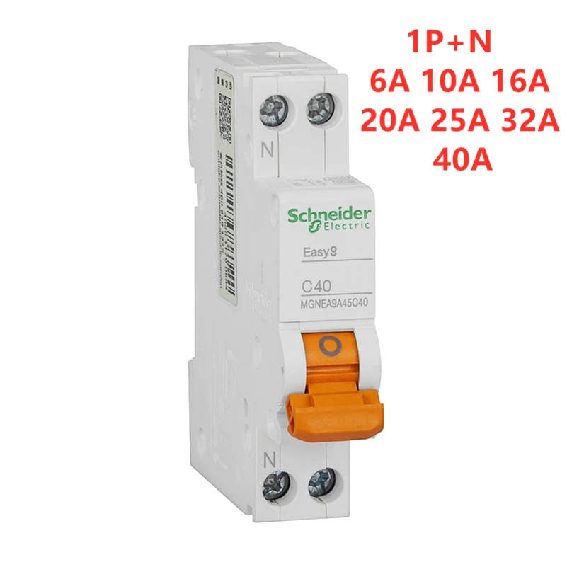 Schneider Electric MCB 1P+N Miniature Circuit Breaker 6 10 16 20 25 32 40A MGNEA9A45C32 MGNEA9A45C40 MGNEA9A45C25 MGNEA9A45C10