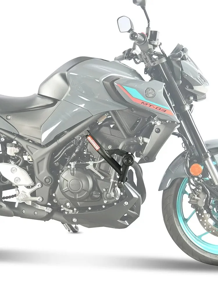 Para YAMAHA MT03: Protetor de Motor (Crash Bar) com Sliders e Protetor de Escapamento – Peças de Reposição (Aftermarket)