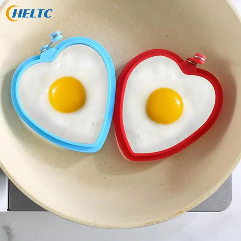 Round Heart Shap Fried Egg Mold Food Grade Silicone Egg Ring Fry Omelette Pancake Non-Stick Cooking Tools DIY Baking Accessories