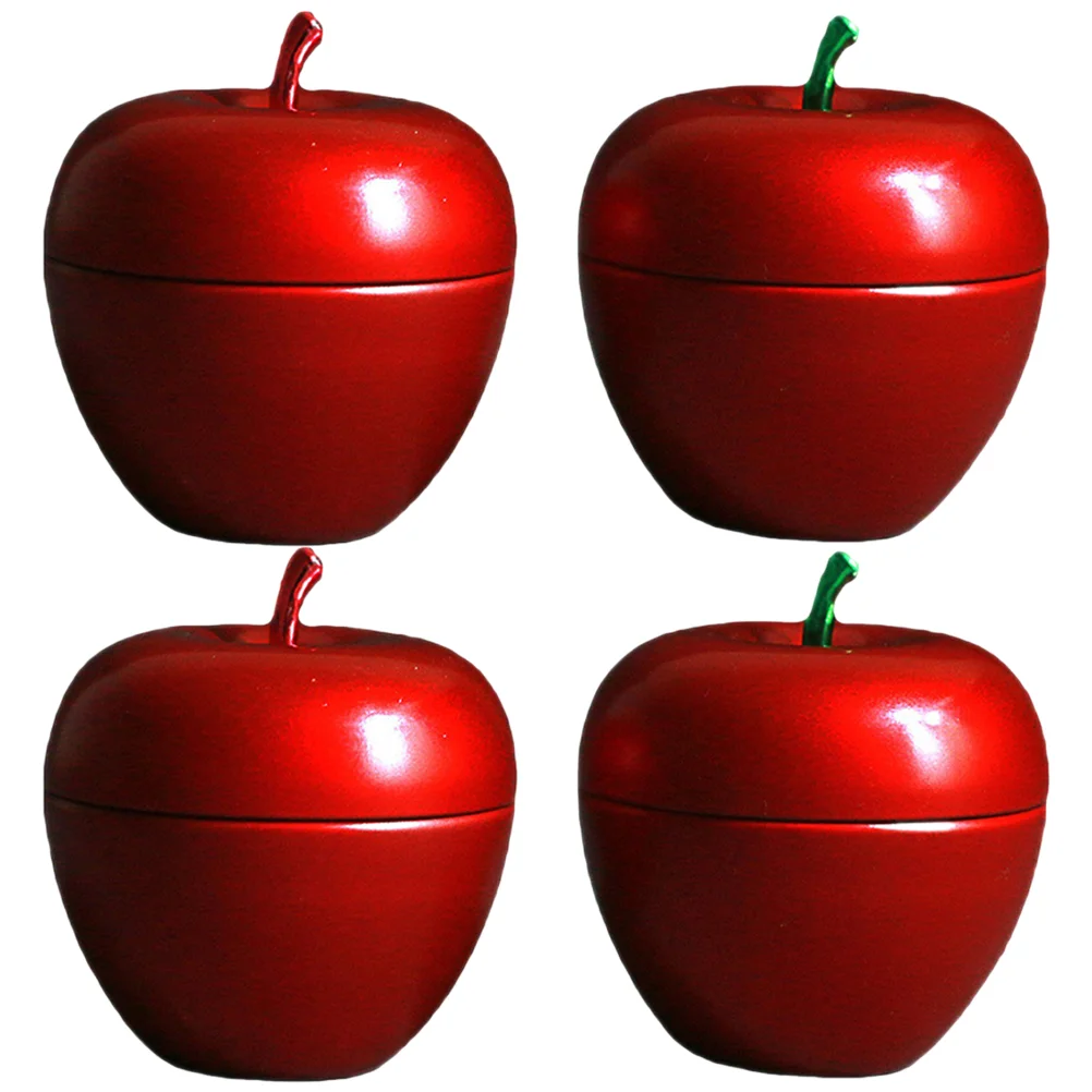 

4 Pcs Christmas Apple Jar Cookie Boxes Empty Tins Candy Multi-function Canister