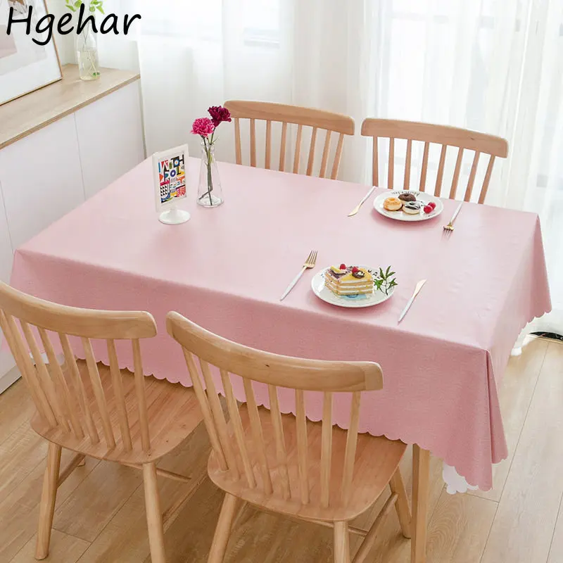 Rectangle Table Cloth Waterproof PVC Decor Home Dining  Cover Oil-proof Kitchen cloth Pure Color Living Room Obrus Ins