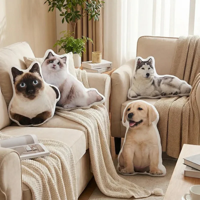 Customized 3D Printed Pillows, Personalized Plush Animal Children's Cushion, Unique Irregular Shaped Sofa Decoration