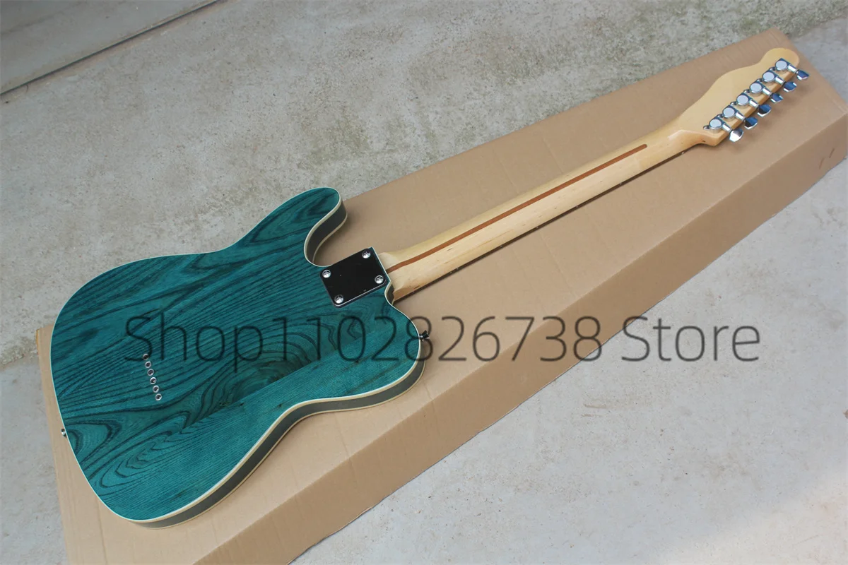 Classic Green Electric Guitar Te Guitar ASH Wood Body Maple Neck White Guard Fixed Bridge   Factory Custom