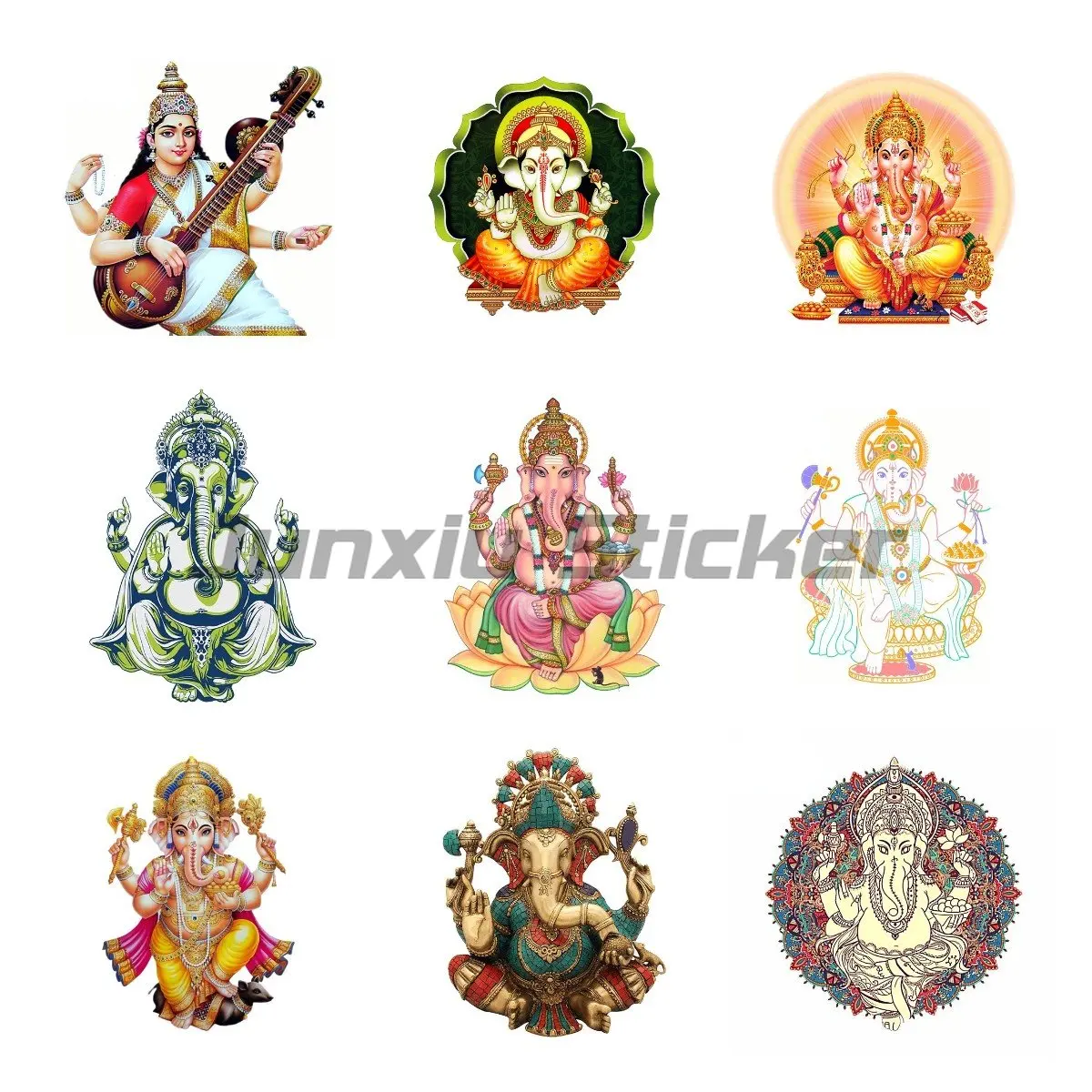 

Ganesha Waterproof Car Stickers Sunscreen Suitcase Vinyl Material Motorcycle Helmet Fine Vehicle Decal