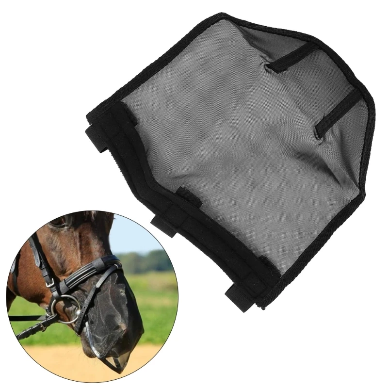 Couvercle filtre nez cheval respirant, masque anti-mouches, Protections faciales confortables pour cheval, réduit les