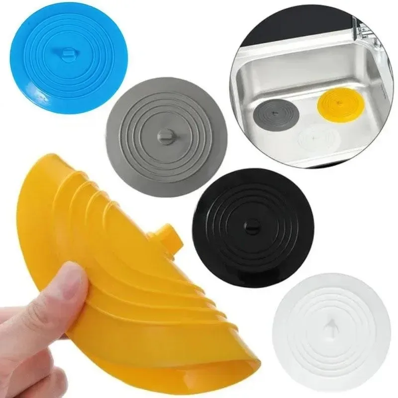 4 Inches Large Silicone Drain Plug Hair Stopper Flat Suction Cover Tub Stopper Leakage-proof Drain Cover Bathroom Accessories