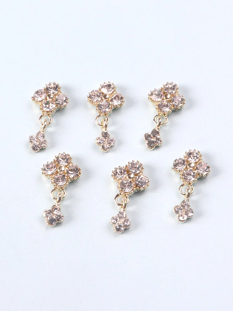 6 قطعة معدن الزركون مسمار السحر الأشكال الأنيقة الراين الديكور مع الذهب مسمار التموين ثلاثية الأبعاد زينة الأظافر اكسسوارات