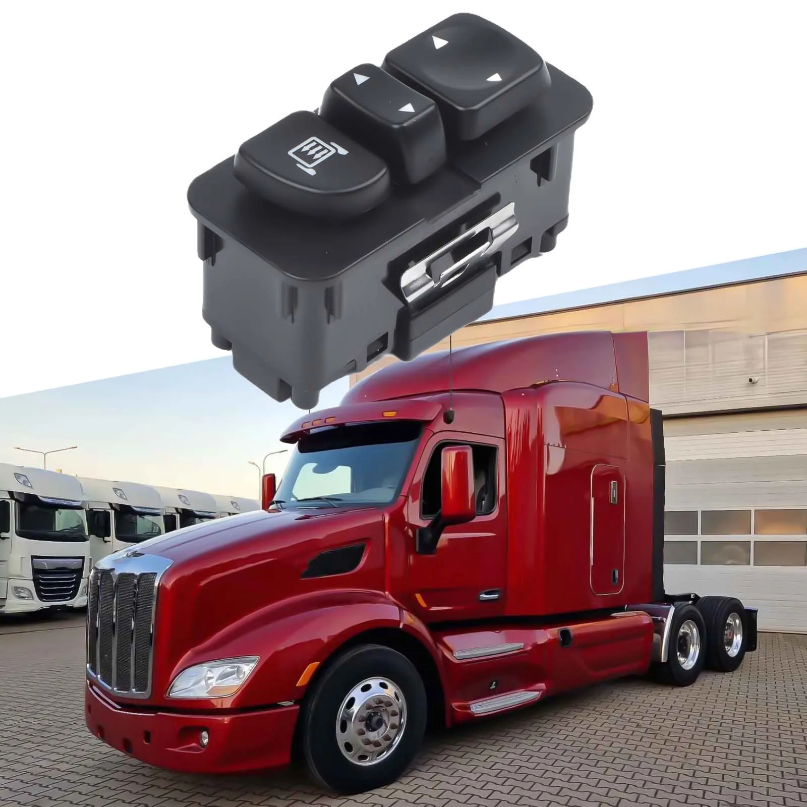 Q276016002 Rearview Mirror Switch Button for Peterbilt Trucks Direct Replacement Window Control Component OEM Spec
