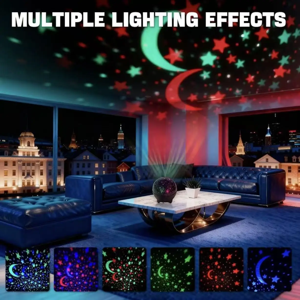 USB Plug Starry Sky Projector Light 7Modes LED Night Light Galaxy Moon Ambient Light for Kids Room Decor Christmas Birthday Gift