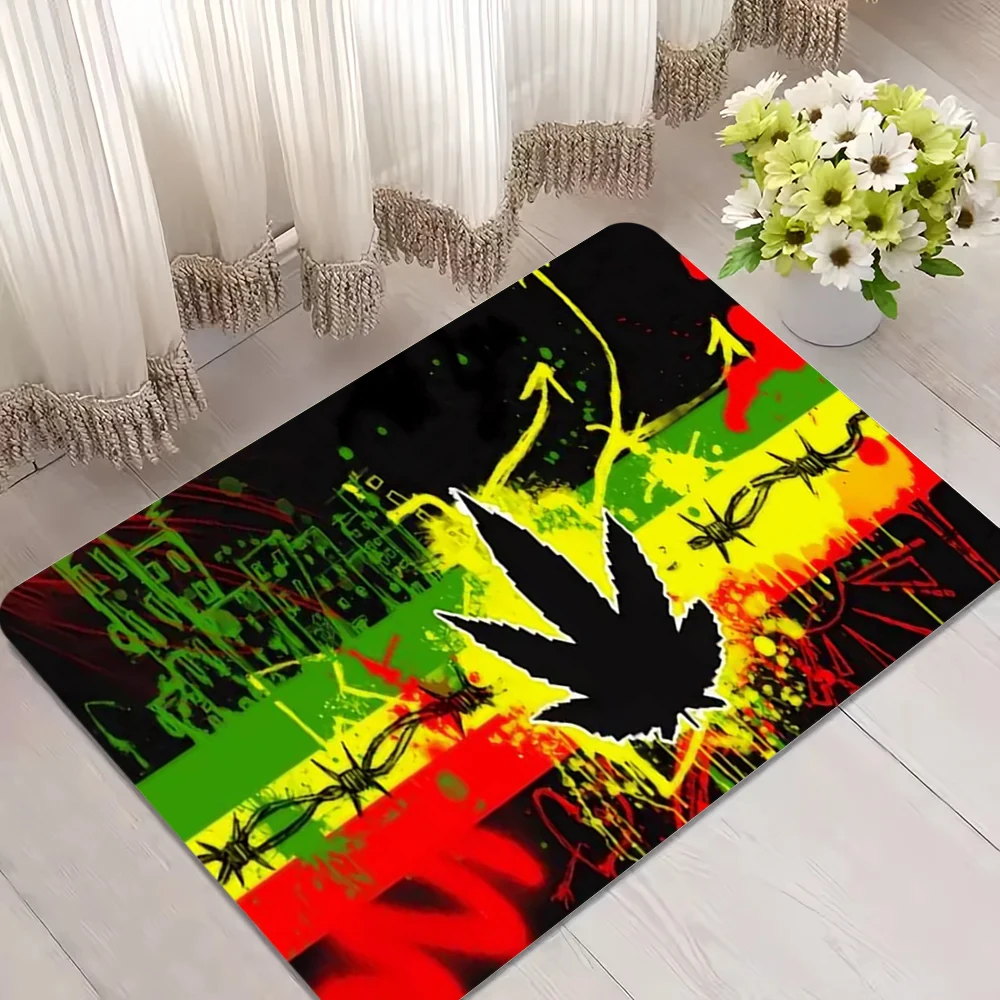 

Музыкальный напольный ковер с листьями сорняков в скандинавском стиле, домашний коврик для ванной комнаты, коврик для спальни, отеля, декор