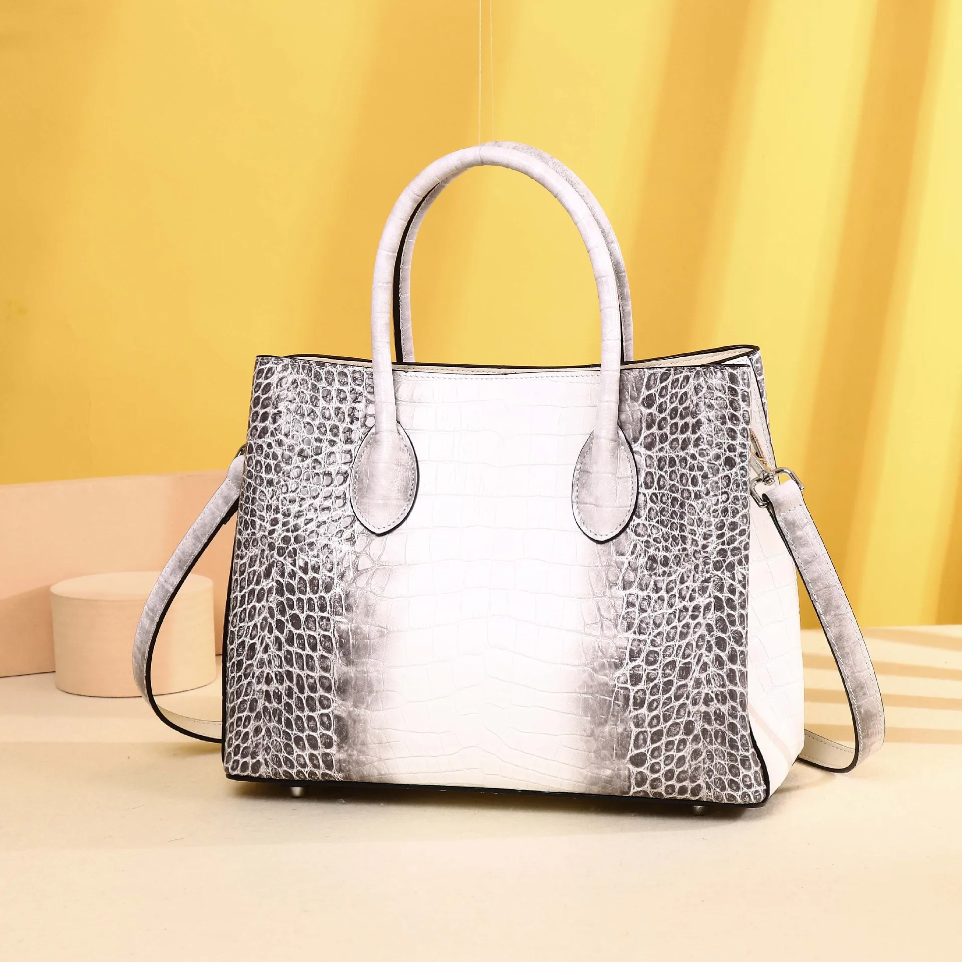 

New Fashion Alligator Pattern Women Handbags European Designer Cow Genuine Leather Shoulder Bags Female Luxury Crossbody Bag