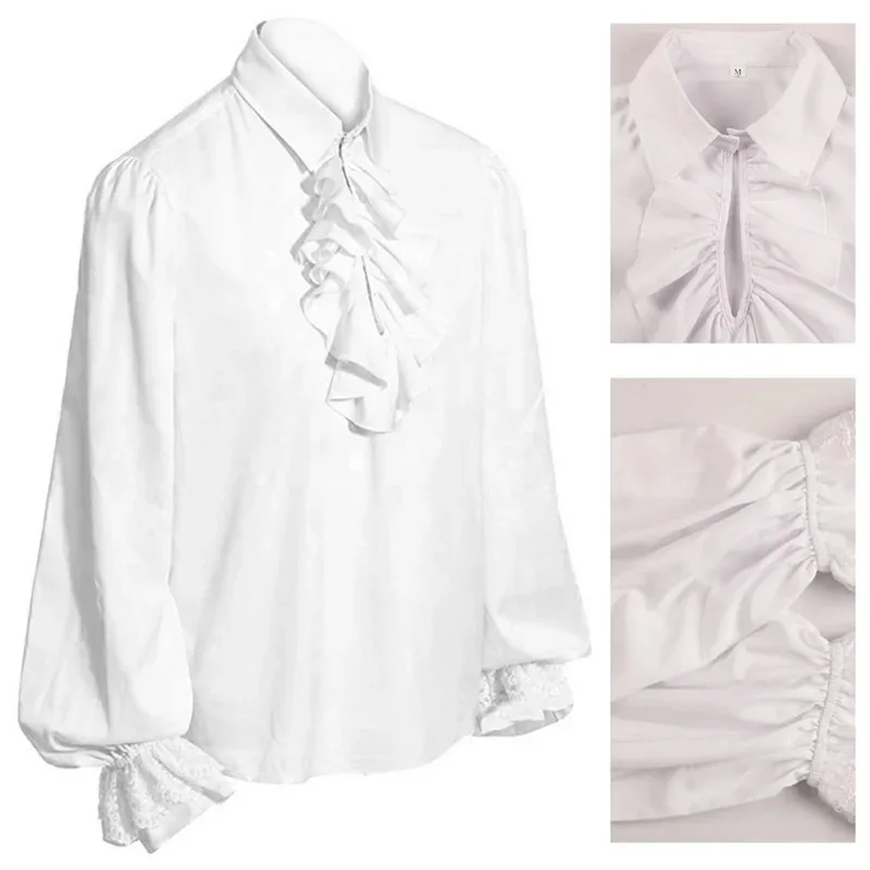

Medieval Vintage Gothic Frill Puff Sleeve Shirt Cosplay Victorian Renaissance Steampunk Pirate Colonial Vampires Costumx,5;d'2.y
