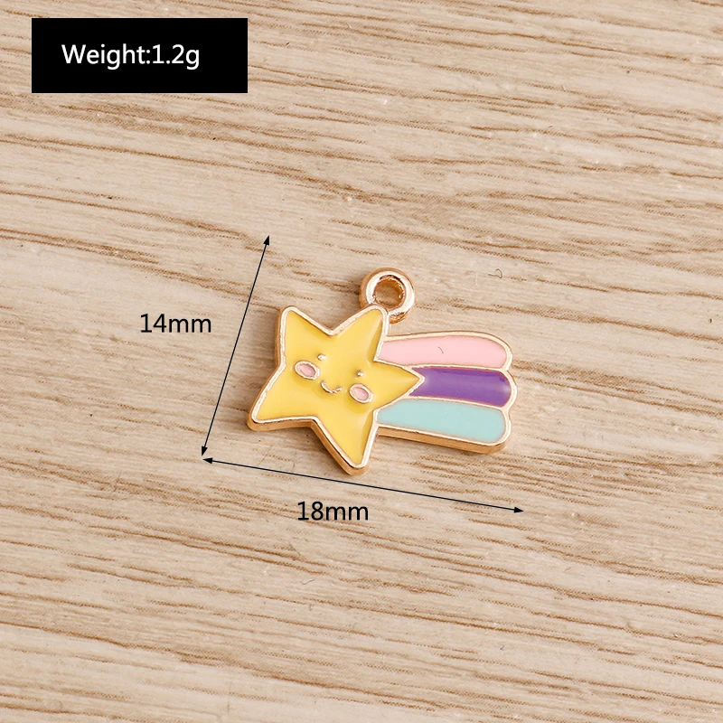 Tusember 10 Stück Cartoon Emaille Sonne Mond Stern Charms Anhänger für Halskette Ohrringe Armband DIY Schlüsselanhänger Schmuckherstellung Zubehör – Detail 14
