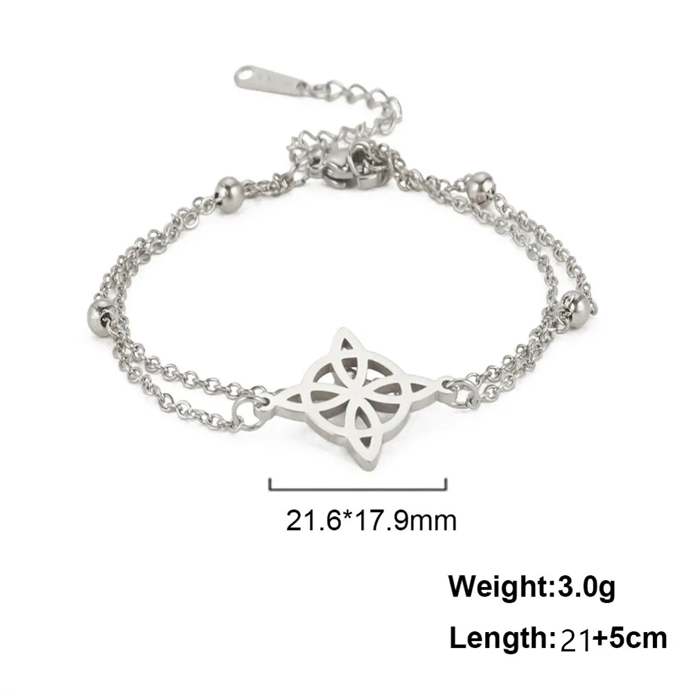 Frauen Bohemian Layered Keltische Knoten Fußkettchen Sommer Strand Perle Kette Auf Fuß Hexe Knoten Knöchel Armbänder Für Frauen Bein Kette Schmuck – Detail 5