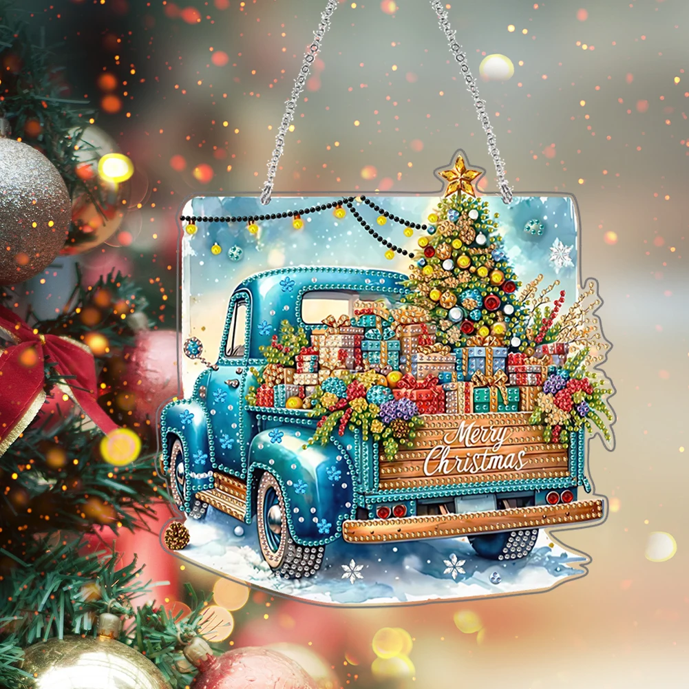 

2D/Flat DIY Acrylic Rhinestone Diamond Art Window Pendants Special Shape Diamond Painting Set Window Hanging Art for Home Decor