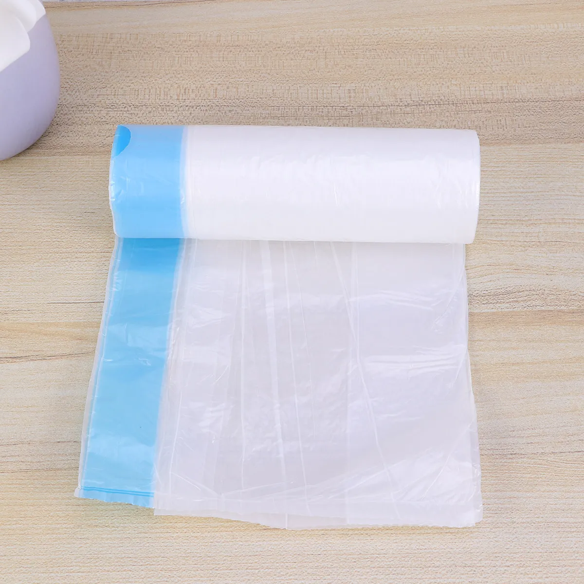30Pcs Drawstring Kitchen Garbage Bags Thickened Disposable Plastic Bag Roll Household Trash Bags Thick Handle Lifting