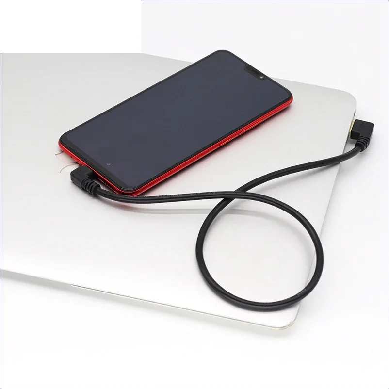 15cm Gold-Plated 90 Degree Left USB A Revolution to Micro USB Right Bent Cable for Mobile Phone Power Bank Tablet Computer
