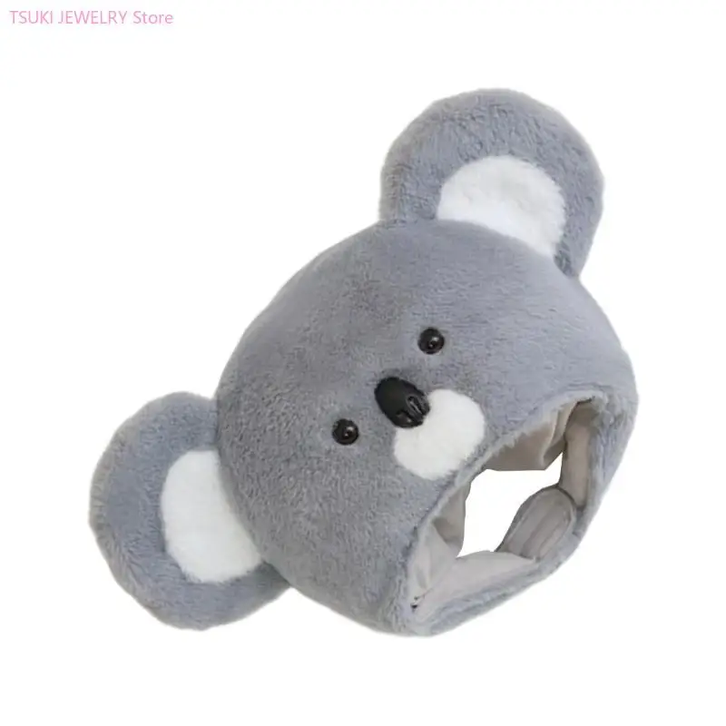 

62KE Негабаритный чехол на голову коалы, плюшевая меховая шапка на Хэллоуин, головной убор для веселой вечеринки