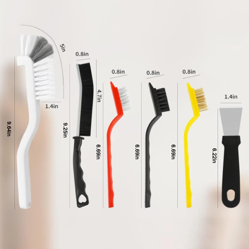 8/11/13Pcs Household Gap Cleaning Brush Set Crevice Tool Hard Bristle for Stiff Angled Corner Cleaning Supplies Kitchen Bathroom