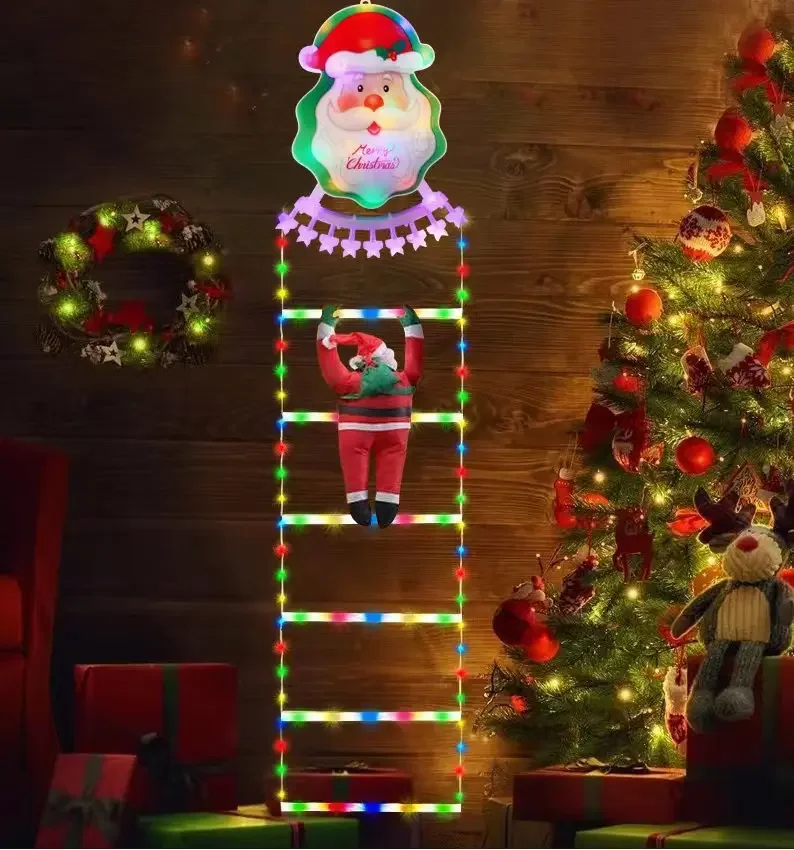 

New Christmas Waterproof Ladder Light Santa Claus Climbing Ladder Christmas Decoration Scene Layout Atmosphere Light