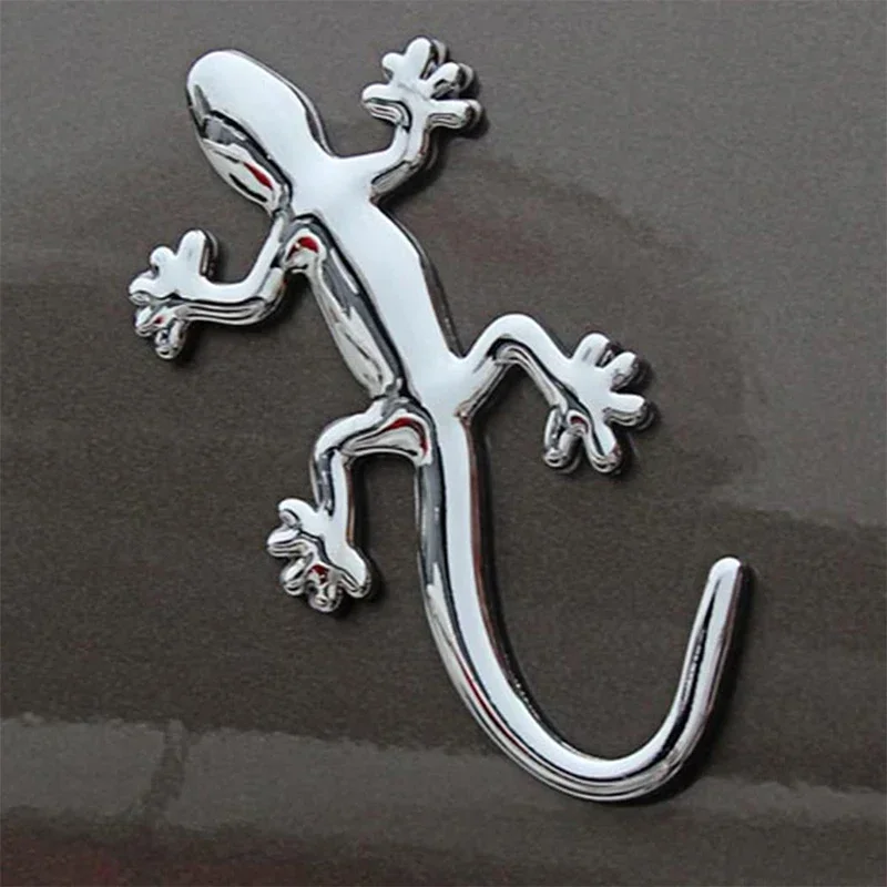 10Pcs 3D Gecko Lizard Car Sticker PVC Chromed Badge Emblem Decal Waterproof Reflective Stickers Auto Styling Decor Accessories
