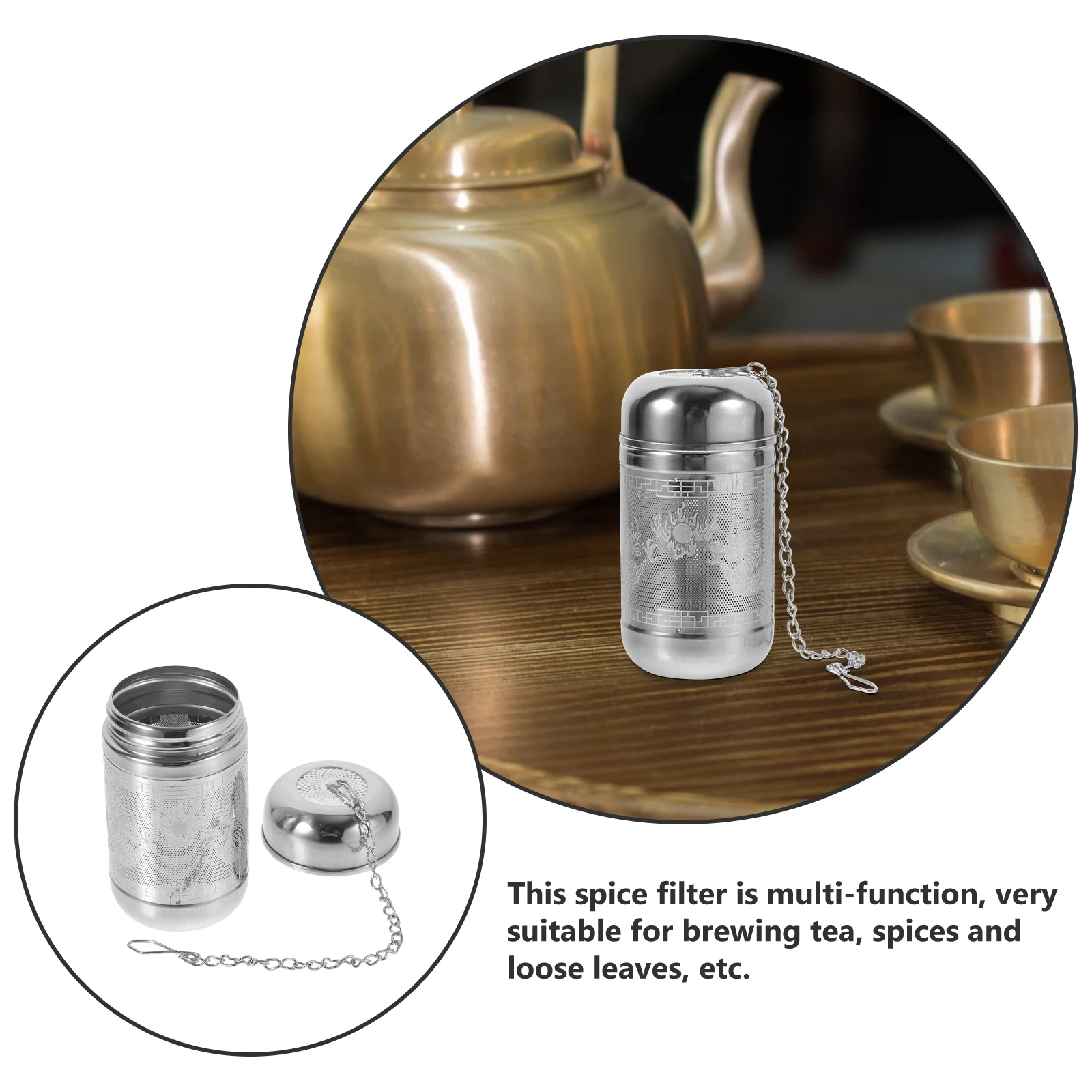 

Stainless Steel Tea Infuser Strainer Spice Filter Basket for Soup Kitchen Small Marinated Reusable Loose Leaf Strainer