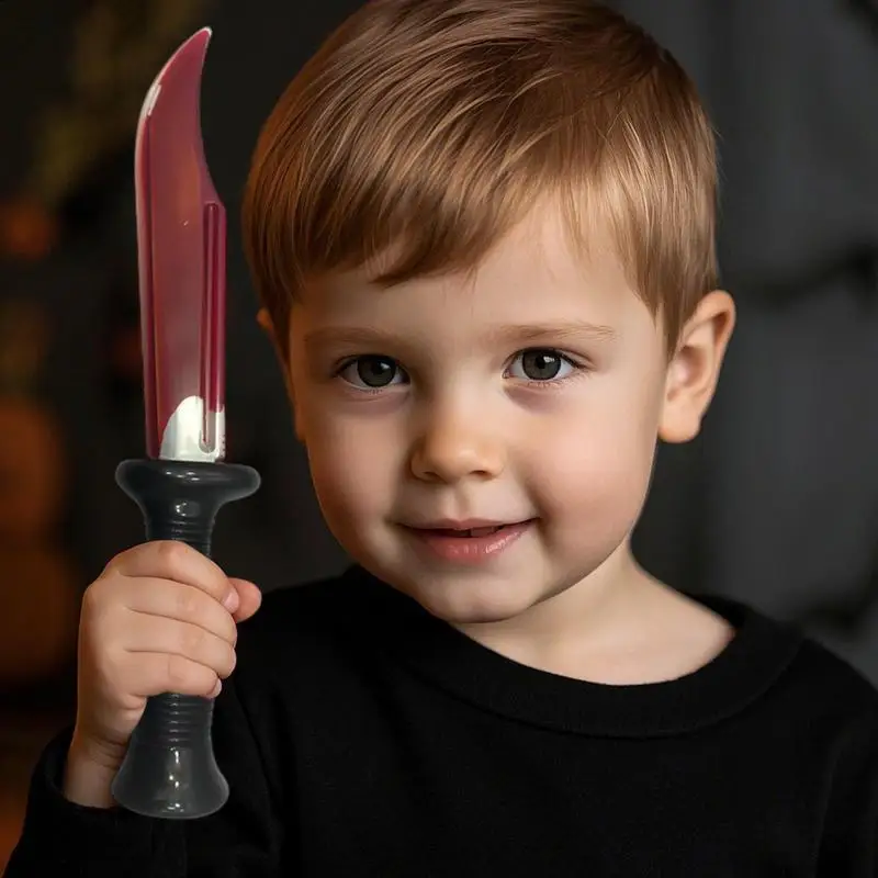 Halloween Props Fake Knives Joke Glowing Daggers Knife Prank Props Knife Scary Trick Fake Daggers Prank Toy Fake Knife