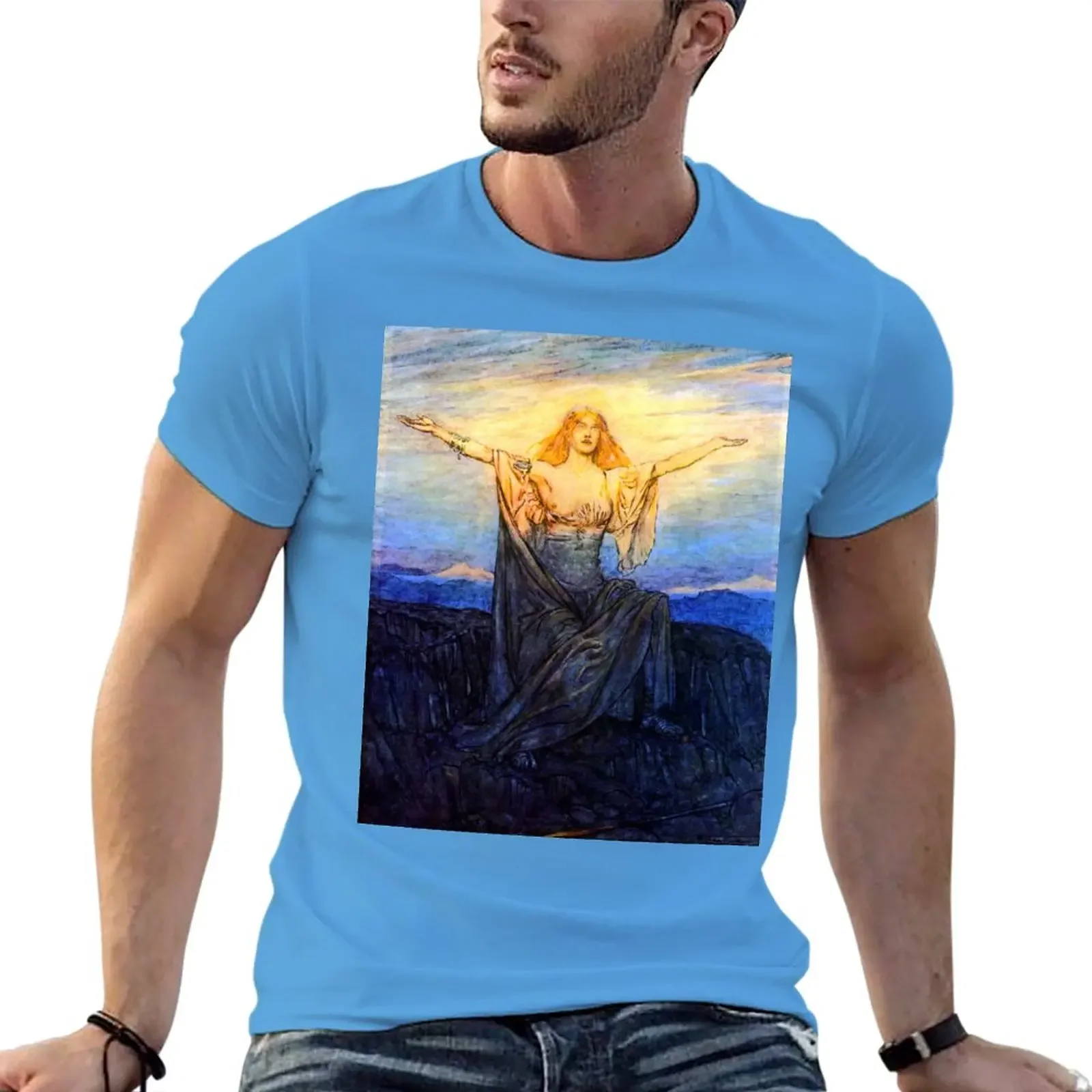 New Greeting the Sun - Siegfried and the Twilight of the Gods - Arthur Rackham T-Shirt black t shirt men clothings