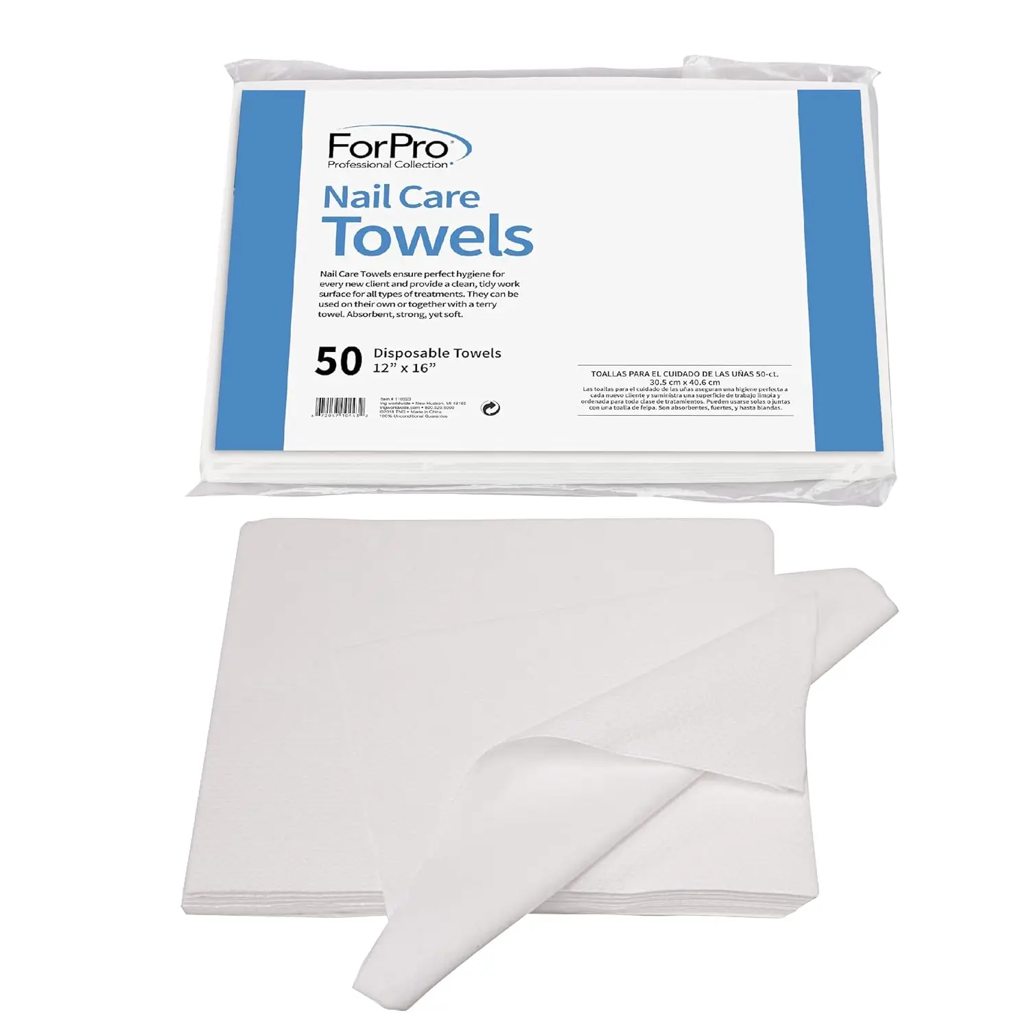 

Lint-Free Disposable Nail Towels for Manicure & Pedicure, 12x16 Inch, 50 Pack