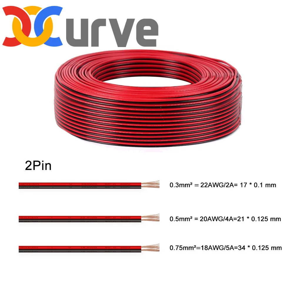 10m 22/20/18AWG LED Cable Wire 2/3/4/5pin Wire For WS2812 WS2811 RGB LED Strip Pixel Module Light