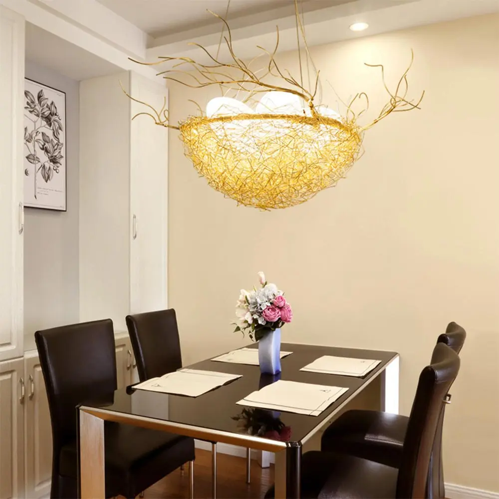 Led Bird Nest Ceiling Chandelier edroom Kitchen island oriental lamp Industrial Vintage Loft Bird Pendant lamp fixutures