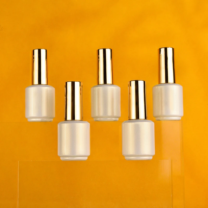 15ml Pearl Color Nail Polish Bottle Empty With Lid Brush Cosmetic Containers Nail Glass Bottles With Brush