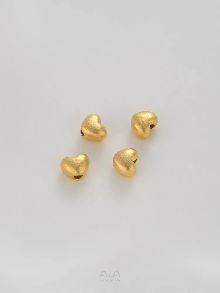 Gold Placer Love-shaped Leaves-shaped Five-pointed Star Jifu-shaped Hollow Bucket Beads and Bamboo Beads Diy Accessories K007