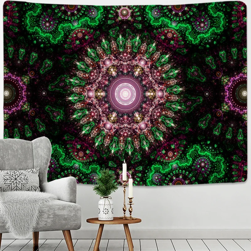 Radiant Mandala Tapestry Wall Hanging Psychedelic Colorful Hippie Tapiz Mystery Art Boho Style Home Decor